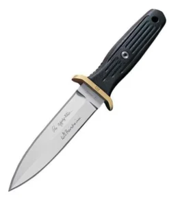 Boker Applegate-Fairbairn Boot Knife (120546) - 4.65" 440C Satin Double Edge Dagger Black Delrin Handle 120546