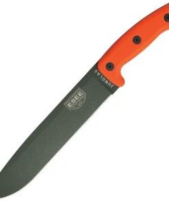 Junglas - 10.38" 1095 OD Green Plain Edge Drop Point Blade, Orange G-10 Handle (BR Exclusive) - ESJUNGLASODOR