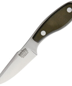 Bark River 07071MGC Harpoon Necker, 3.1" CPM-20CV Plain Blade, Green Canvas Micarta Handle