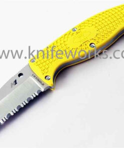 Spyderco Enuff Salt - 2.75" H-2 Satin Hollow-Ground SpyderEdge Sheepsfoot Blade, Yellow FRN Handle - CFB31SY