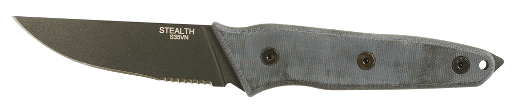 Ontario Stealth Fixed Blade - Blk Mic (3.56" S35VN Blk) 8198