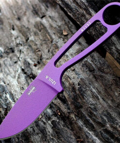 Izula Survival Kit - 2.63" 1095 Purple Plain Edge Drop Point Blade, Purple Skeletonized Handle - IZULA-PURP-KIT