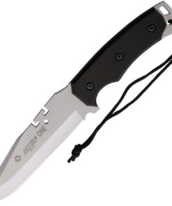 AITOR 16130 UNO KNIFE, 5.62" SS Plain Blade, Black Fenolgraf Handles, Nylon Sheath