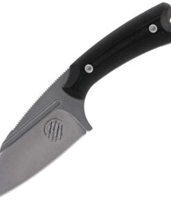 Akeron La Sanction by Bastinelli AKN002, 2.75" Bohler N690 Stonewashed Full Tang Blade, Black G-10 Handle