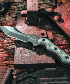 TOPS Knives HKT (Hunter Killer Tracker) Blk Linen Micarta (4" 1095 Blk) HKT-01