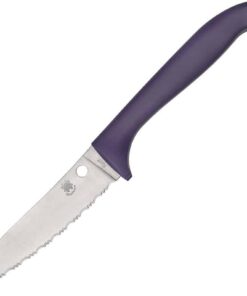 Spyderco Counter Critter Kitchen Knife Purple (3.95" 7Cr17 Serrated) K21SPR