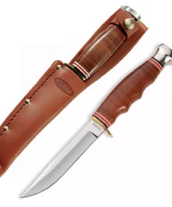 Ka-Bar Hunter Leather (4" Polish Stainless Steel) KA1232