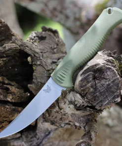 Benchmade Meatcrafter - 4.01" 154CM Trailing Point Blade, Dark Olive Santoprene Handle - 15505