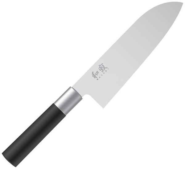 Kershaw Kai Shun Wasabi Black Santoku - 6.5" Daido 1K6 High-Carbon Stainless Blade Bamboo-Poly Handle 6716S
