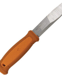 Morakniv Kansbol Fixed Blade, 4.5" Satin Stainless Blade, Burnt Orange Polypropylene Handle, Multi-Mount Sheath
