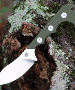 QSP Neckmuk - 2.875" D2, Green Micarta Fixed Blade QS125C