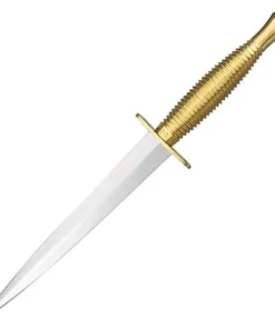 J.A. Sheffield England Sykes Fairbairn Dagger, Nickle Plated Blade, Gold Plated Handle