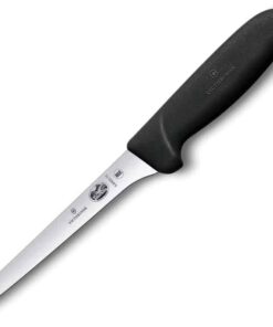Victorinox Fibrox Pro Boning Knife Straight Narrow - 6.00" High Carbon Stainless Satin Plain Edge Blade, Black Fibrox Handle - VN5640315BK