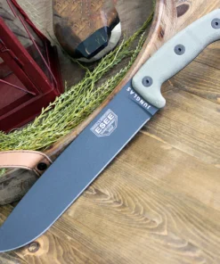 Junglas - 10.38" 1095 Tactical Gray Plain Edge Drop Point Blade, Tan Micarta Handle - JUNGLAS-TG