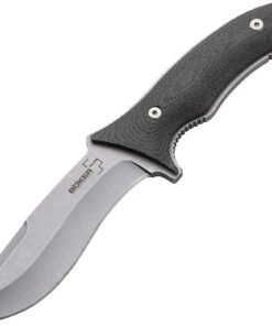 Boker Plus Orca Pro - 5.12" D2 Tool Steel Stonewashed Recurve Plain Blade Green Canvas Micarta Handle 02BO015