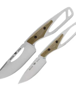 Buck PakLite Field Kit – 4" CPM-S35VN Fixed Blade Green Canvas Micarta 0631GRSVP-B