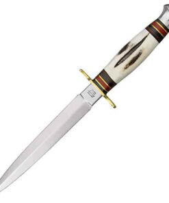 J.A. Sheffield England Stiletto, Carbon Steel, Genuine Stag Handle, Plain Edge