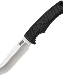 SOG Field Knife FK1001-CP, 4" 7Cr17MoV Stainless Plain Blade, Black TPR Handle