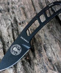 Candiru - 2.00" 1095 Black Plain Edge Drop Point Blade, Black Skeletonized Handle - ESEE-CAN-B