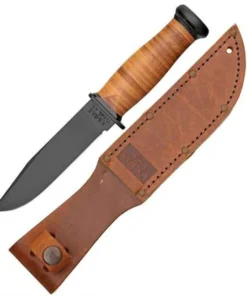 Ka-Bar Mark I Leather (5.125" Black 1095 Cro-Van) 2225