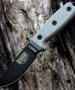 ESEE-3 - 3.88" 1095 Black Plain Edge Drop Point Blade, Gray Micarta Handle, Modified Pommel - ESEE-3PM-B