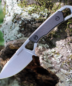 Kershaw Brace Fixed Blade Neck Knife - 2" 8Cr13MoV Stonewashed Drop Point Blade Molded Sheath 2085  2. Product Descripti