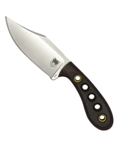 CobraTec Pocket Bowie - 3.25" VG10 Satin Plain Edge Clip Point Blade, Multi-Layered Micarta Handle - CTPBWMC