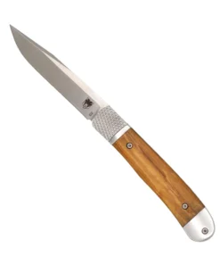 CobraTec Trapper Hidden Release - D2 Plain Edge Blade, Olivewood Handle - CTTHROLW