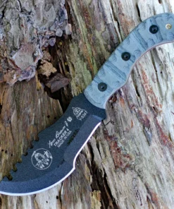 TOPS Knives MINI Tom Brown Tracker 4 - Blk Micarta (3.5" Blk 1095HC) TBT-040RMT