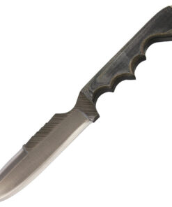 Anza Knives V-TAC Fixed Blade Knife, 6 in HIgh Carbon Steel Blade, Micarta Handle
