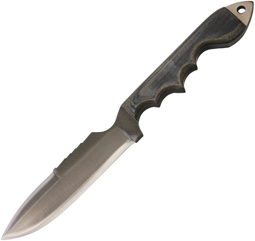 Anza Knives V-TAC Fixed Blade Knife, 6 in HIgh Carbon Steel Blade, Micarta Handle