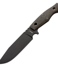 Boker Plus Rold SK-5 (02BO293) - 6.18" SK-5 Black Powder Coated Plain Drop Point Blade Green Canvas Micarta Handle 02BO293