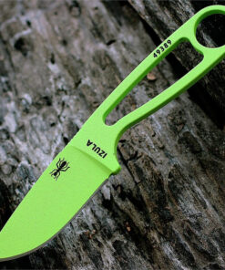 Izula Survival Kit - 2.63" 1095 Venom Green Plain Edge Drop Point Blade, Venom Green Skeletonized Handle - IZULA-VG-KIT