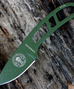 Candiru - 2.00" 1095 OD Green Plain Edge Drop Point Blade, OD Green Skeletonized Handle - ESEE-CAN-OD-E