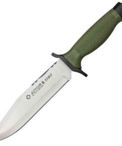 Aitor 16047 Bowie NATO Belt knife, 7.25" SS Plain Blade, OD Green Polymer Handle, OD Green Nylon Sheath