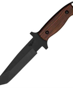Bear Ops BC31001 Close Quarter Combat Fixed Blade, 6" 154CM SS Plain Blade, Cocobolo Handle, Nylon Sheath