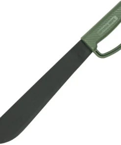 Ontario Knife Co. Camp Plus Machete 8510ODTC, 12.5" 1075 High Carbon Black Machete, OD Green Molded Plastic "D-Guard" Handle