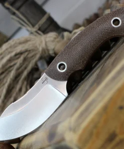 Boker Plus Nessmi Pro Fixed Blade - 2.64" D2 Satin Plain Nessmuk Blade Brown Canvas Micarta Handle 02BO018
