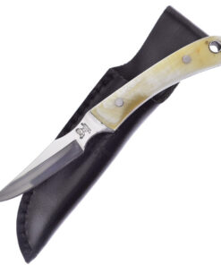 Hen & Rooster  Fixed Blade, 3" Satin Stainless Blade, Ox Horn Handle