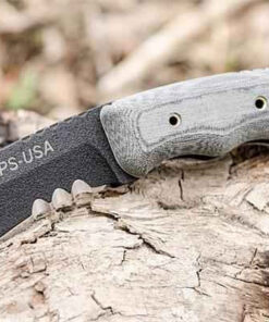 TOPS Knives Mini Eagle Fixed, 1095 High carbon Steel, Black Linen Micarta