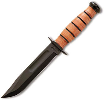 Ka-Bar US Army Leather (7" Black 1095 Cro-Van) 5020