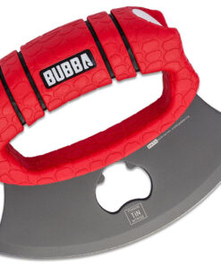 Bubba Blade Proteus Ulu Knife, 1989606, 5.75" Gray Blade, Red TPR Handle, Black Polymer Sheath