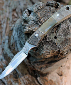 Hen & Rooster  Fixed Blade, 3" Satin Stainless Blade, Rams and Ox Horn Handle