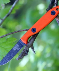 Camp-Lore CR2.5 - 2.50" 1095 Tumbled Black Plain Edge Drop Point Blade, Orange G-10 Handle - ESEE-CR2.5-OR