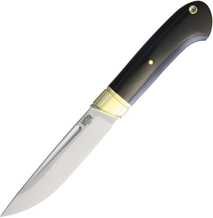 Bark River 10119MBC Ansgar, 4.8" A-2 Plain Blade, Black Canvas Micarta Handle