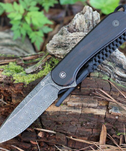 CIVIVI Fixed Blade Elementum-Black Ebony Wood (3.98" Damascus) C2105-DS1