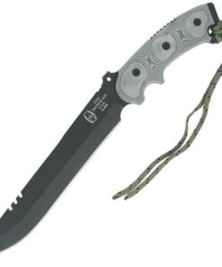 TOPS Knives Anaconda Hunters Point, Black linen micarta handles