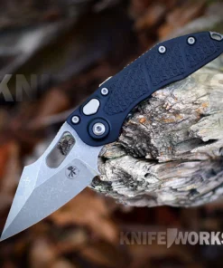 Microtech Mini Stitch - 3.04" M390MK Apocalyptic Plain Edge Blade, Black Aluminum Handle - 169M-10AP