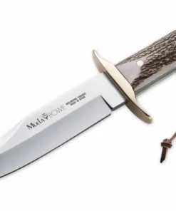 Muela Bowie Classic - 6.30" 4116 Stainless Satin Plain Edge Blade, Stag Horn Handle - 02MU014