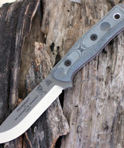 TOPS BROSTBF02 B.O.B. Fieldcraft, 4.75" 1095 Plain Blade, Gray Canvas Micarta Handle-Kydex Sheath
